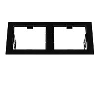 Рамка декоративная двухместная для светильников Domino Double Quadro Черный картинка 